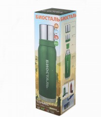 Термос   Биосталь-ОХОТА   с узкой горловиной, 2 чашки, 1,2 л/12/