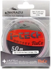 Леска Namazu I-Tech Fluco, L-50 м, d-0,165 мм, test-2,16 кг, прозрачная/10/