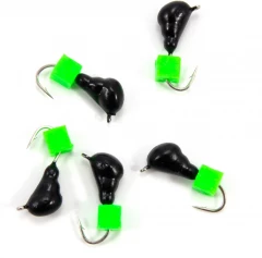 Мормышка безнасад. Яман Муравей с ушком, вес 0,8 г, ядреный кубик зелёный (уп. 5 шт.)