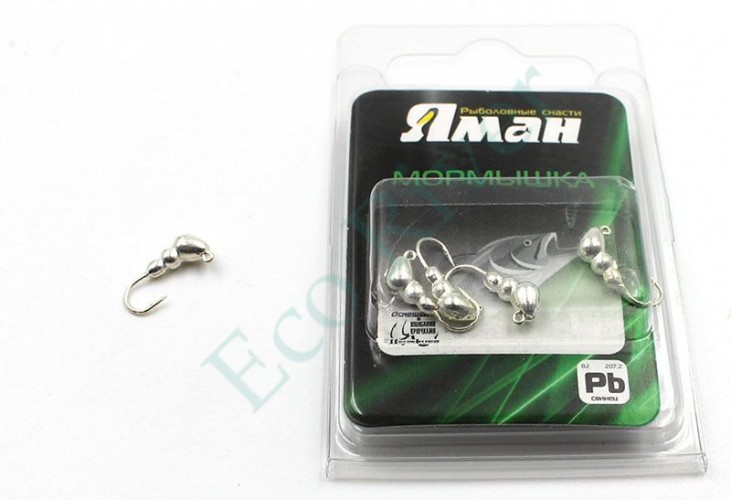 Мормышка Яман муравей с ушком,цв.SILVER PLATED, d 4, вес 0,5 г (уп. 5 шт.)