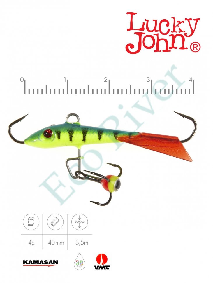 Балансир Lucky John Fin 40мм+тройник 71313-36RT