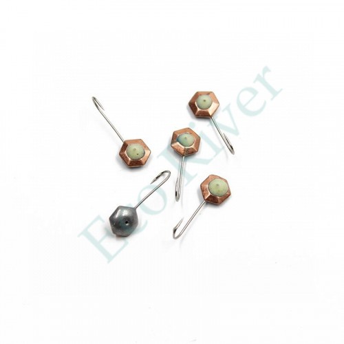 Мормышка паяная Яман Кристалл фосфор, вес 0,55 г, медь (уп. 5 шт.)