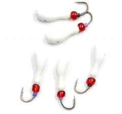 Мормышка литая Яман Мотылек, вес 0,5 гр., кр. Kumho №57, цв. бел. с/накопит. (уп. 5 шт.)