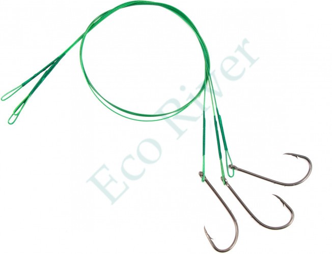 Поводок стальной Namazu Leader 1х7 Nylon Coated Green, d-0,33 мм, L-30 см, с одинарным крючком 92247