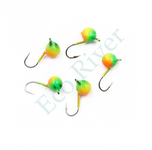 Мормышка вольфрамовая Яман Шар с ушк, р.6, вес 2,20 цв.окунь(уп.5 шт.)