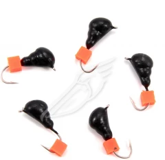 Мормышка безнасад. Яман Муравей с ушком, вес 1,2 г, ядреный кубик красный (уп. 5 шт.)