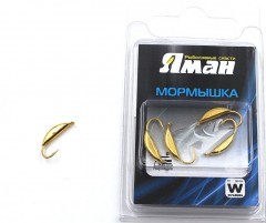 Мормышка вольф Яман Супер банан с ушк, р.3,вес 0,90 цв.золото(уп.5 шт.)