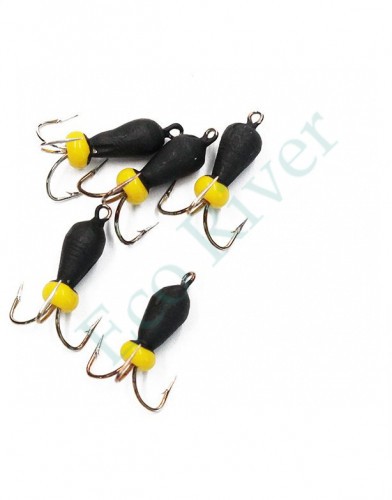 Мормышка вольф. безнасадочная Яман Черт с петлей (короткий), d-3 мм, вес 0,6 г, бисер, цв. флуор.