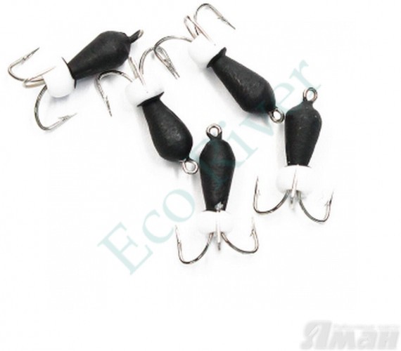 Мормышка вольф. безнасадочная Яман Черт с петлей (короткий), d-3 мм, вес 0,6 г, бисер, цв. флуор.