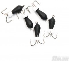 Мормышка вольф. безнасадочная Яман Черт с петлей (короткий), d-3 мм, вес 0,6 г, бисер, цв. флуор.