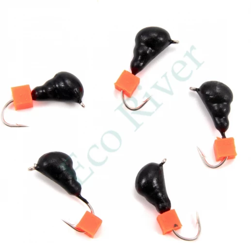 Мормышка безнасад. Яман Муравей с ушком, вес 1 г, ядреный кубик красный (уп. 5 шт.)