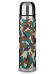 Термос Арктика с узким горлом с кож. вставкой 108-500Х хаки