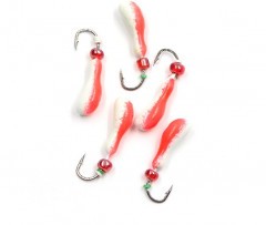 Мормышка литая Яман Мотылек, вес 0,5 гр., кр. Kumho №57, цв. фц. красный с/накопит. (уп. 5 шт.)