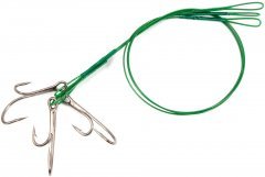 Поводок стальной Namazu Leader 1х7 Nylon Coated Green, d-0,39 мм, L-20 см, с живцовым крючком 4715 D
