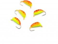 Мормышка вольфрамовая Яман  Банан с ушк, р.2,50,вес 0,70,цв.жел.-оранж.(уп.5 шт.)