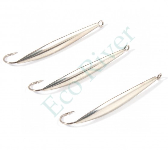 Блесна вертикальная Яман Стрела,размер 40 мм, вес 2,7 г, цвет никель (уп.3 шт.)/150/