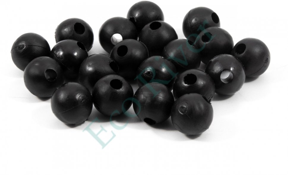 Бусина фидерная Namazu Soft Beads, PVC, d-8 мм, круглая, цв. черный (20 шт.)/1000/