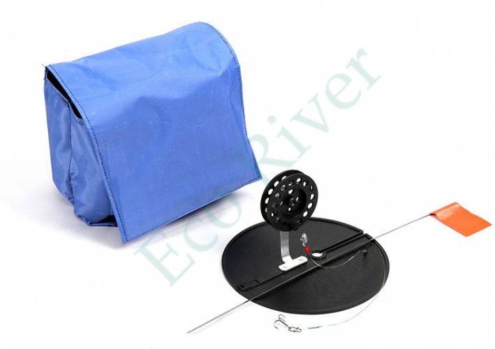 Набор жерлиц оснащ. с алюм. стойкой d-210 мм, катушка 75 мм, груз конус 7г, леска L-10 м, d-0,4 мм,