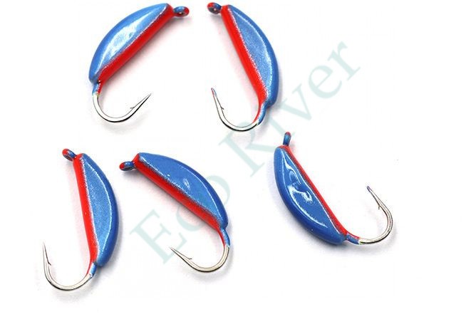 Мормышка вольфрамовая Яман Супер банан с ушк, р.3,вес 0,90 цв.красно-синий(уп.5 шт.)