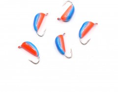 Мормышка вольфрамовая Яман  Банан с ушк, р.2,50,вес 0,70,цв.красно-синий.(уп.5 шт.)