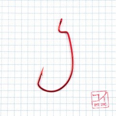 Крючок KOI SUPER LOCK WORM , размер 3/0 (INT), цвет RED, офсетный (10 шт.)/65/
