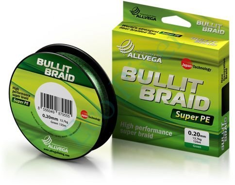 Леска плетёная Allvega Bullit Braid dark green 0.20 135м