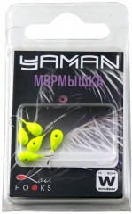 Мормышка вольфрамовая Яман  Капля с отв, р.4, вес 0,90,цв,лимон(уп.5 шт.)