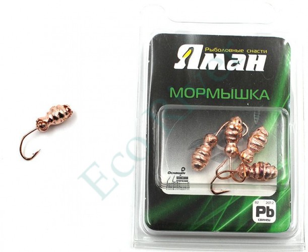 Мормышка Яман шмель с отв.,цв.COPPER PLATED, вес 1,2 г (уп. 5 шт.)