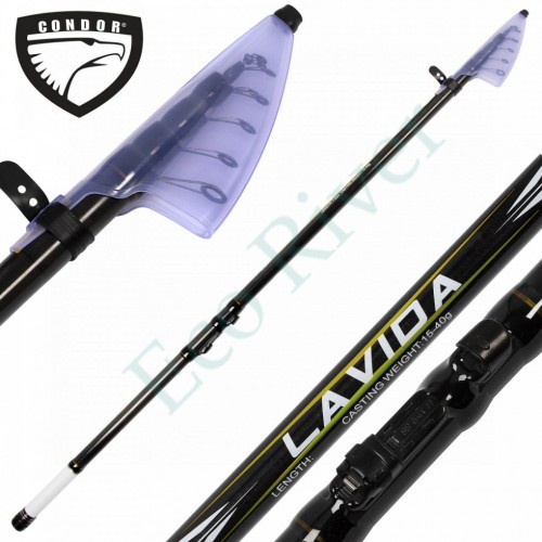 Удилище Condor Lavida, с кольцами, длина 4 м, тест 15-40 гр, carbon IM-7