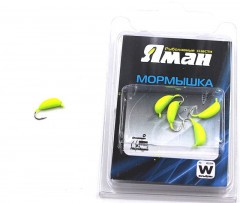 Мормышка вольфрамовая Яман  Банан с ушк, р.2,50,вес 0,70,цв.лимон(уп.5 шт.)