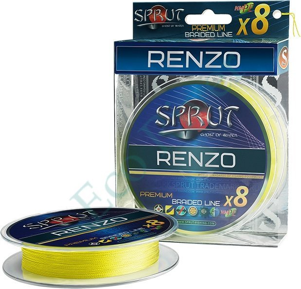 Леска плетёная Sprut Renzo Soft Premium X8 fluo yellow 0.12 95м