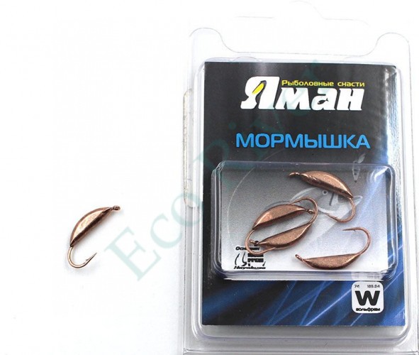 Мормышка вольф Яман Супер банан с ушк, р.3,вес 0,90 цв.медь(уп.5 шт.)