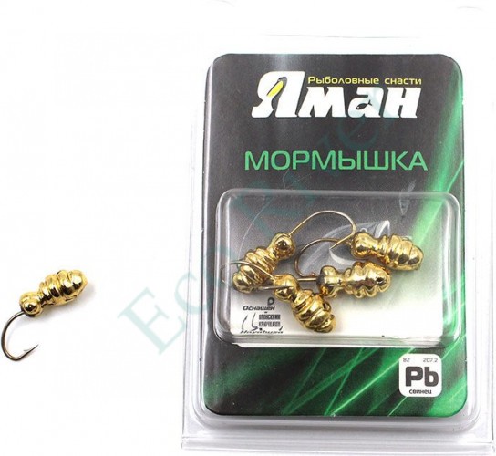 Мормышка Яман шмель с отв.,цв.GOLD PLATED, вес 1,2 г (уп. 5 шт.)
