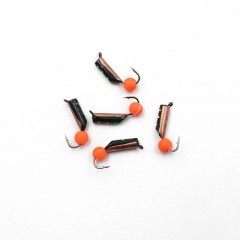 Мормышка вольф. безнасадочная Яман Столбик №7, d-2.5 мм, L-9.5 мм, вес 0,90 гр., фц. красный шар,