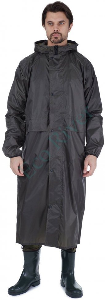 Плащ Skadi влагозащ. проклеен. Роса, ткань Taffeta PU 3000 мм, цв. хаки, р.48-50/40/