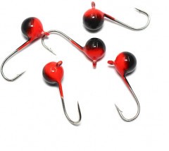 Мормышка вольфрамовая Яман  Шар с ушк, р.5,вес 1,20 цв.черн./красн(уп.5 шт.)