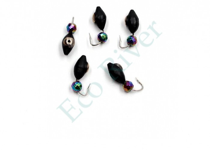 Мормышка вольф. безнасадочная Яман Овсинка с коронкой из никеля, d-4 мм, вес 1,1 г, кристалл хамел