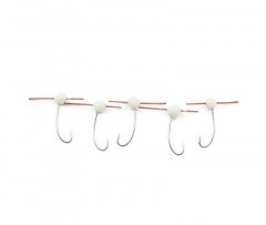 Мормышка полимерная Яман Шар с отверстием, d-3 мм, кр. №16, цв. фосфор (уп. 5 шт.)