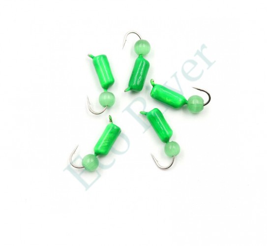 Мормышка безнасадочная Яман Гвоздешарик зеленый, d-3 мм, вес 0,85 г, кошачий глаз зеленый (уп. 5 ш