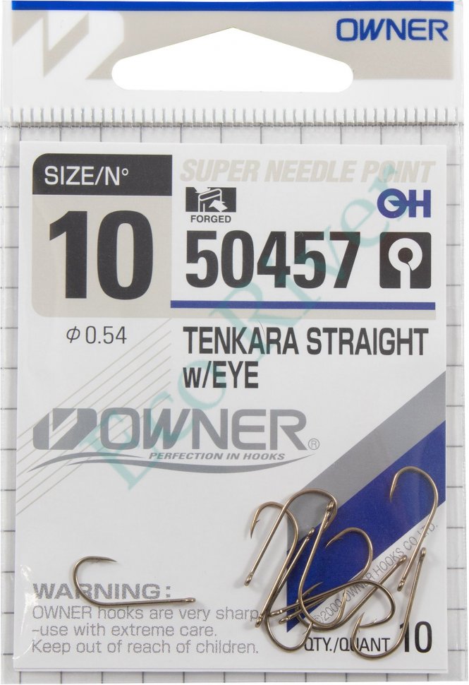 Крючок Owner Tenkara Straight w/eye brown №10 10шт