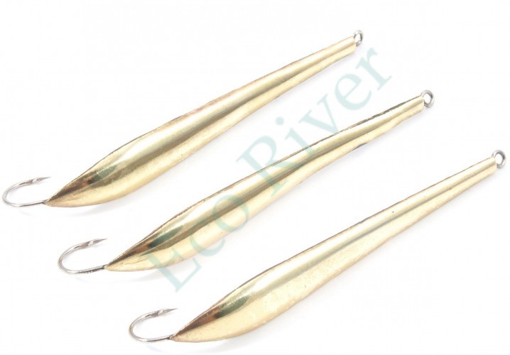 Блесна вертикальная Яман Судачья,размер 65 мм, вес 8,5 г, цвет латунь (уп.3 шт.)/150/
