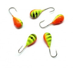 Мормышка вольфрамовая Яман  Капля с отв, р.4,5, вес 1,20 цв.аргиана(уп.5 шт.)