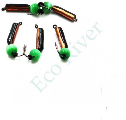 Мормышка вольф. безнасадочная Яман Столбик №5, d-2 мм, L-9.5 мм, вес 0,83 гр., кошачий глаз сверле