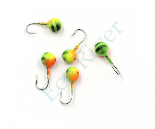 Мормышка вольфрамовая Яман Шар с отв, р.3,5 вес 0,40 цв.окунь(уп.5 шт.)