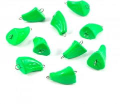 Груз Пуля-эксцентрик окрашенный разборный Яман (10 шт.) - 20 гр., зелёный/250/