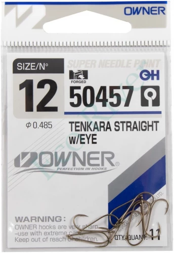 Крючок Owner Tenkara Straight w/eye brown №12 11шт