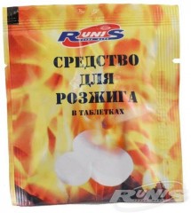 Средство для розжига костра RUNIS, таблетка 15 г, в индивид. упаковке/200/