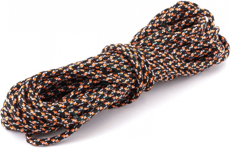 Шнур светоотражающий Следопыт, d-4 мм, L-10 м, черный-оранжевый-белый