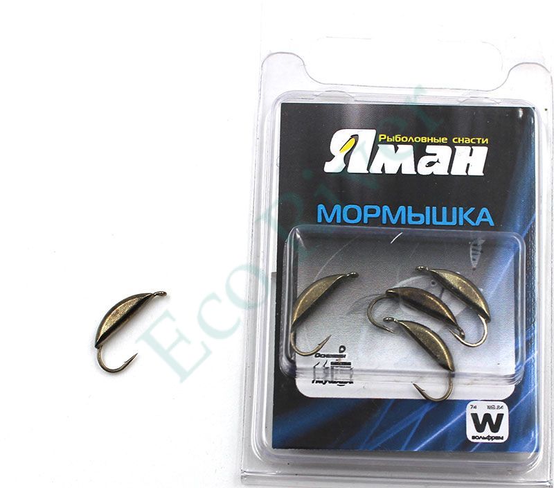 Мормышка вольфрамовая Яман Супер банан с ушк, р.3,вес 0,90 цв.черн.никель(уп.5 шт.)