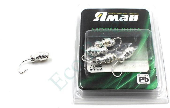 Мормышка Яман шмель с отв.,цв.SILVER PLATED, вес 1,2 г (уп. 5 шт.)